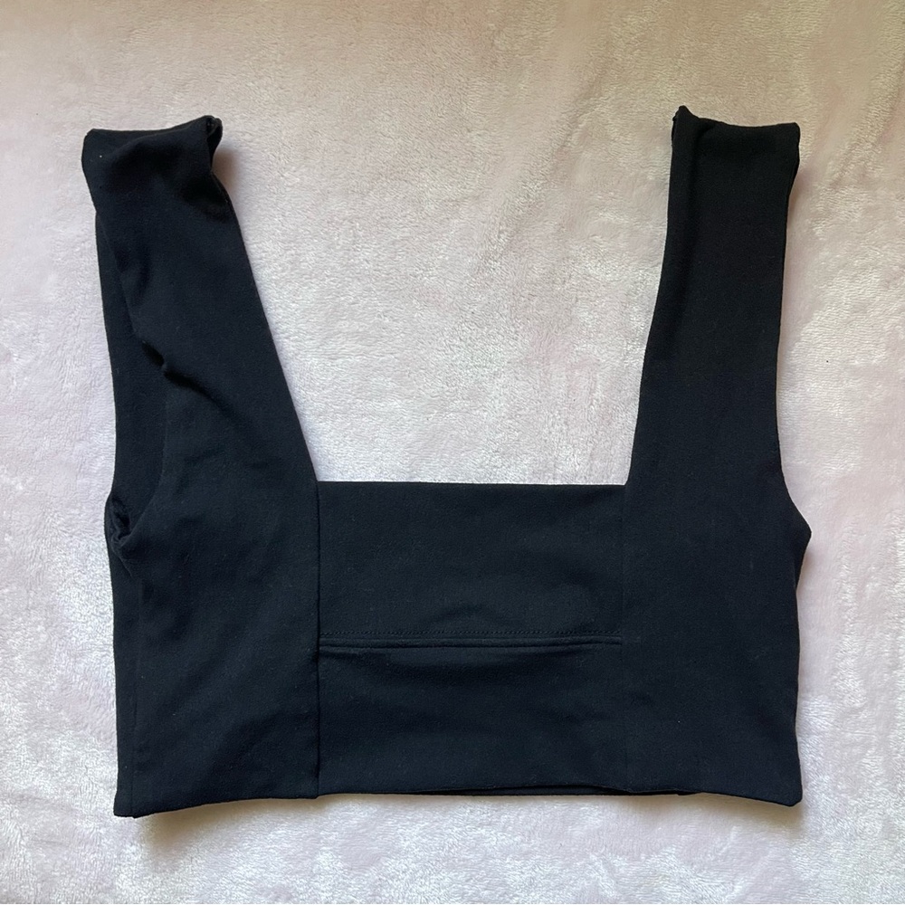 Joah brown bandeau crop top sueded onyx